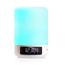 Keynice Led Bluetooth Speaker Bedside Lamp Touch Sensor Table Lamp Dimmable Warm White Light Color Changing Rgb Multic Alarm Clock Clock Night Light Lamp