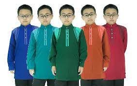 Teluk belanga baju melayu leher johor. Cy 587 Muslimin Kurta Baju Melayu Kids Budak Muslim Islam