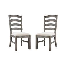 Emerald Home Paladin Rustic Charcoal Gray Dining Chair With Upholstered Seat And Ladder Back Set Of T Dining Chairs Side Chairs Dining Farmhouse Dining Chairs