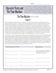 Free Printable Character Traits Activity Students Read A Passage From The Time Machine An Character Trait Worksheets Character Trait Passages Character Trait