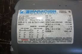 Some motors exhibit high hysterisys losses at higher rpm's. Marathon Electric Motor Model 2va56t34d5310b R26 P Ebay