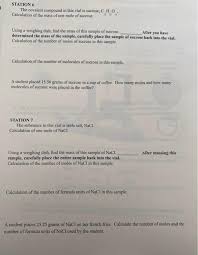 Therefore there are 5.00 g / 101.1 g/mol = 0.0495 mol of kno3. Experiment 5 Mole Calculations When Chemists Need To Chegg Com