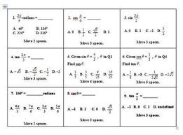 High School Math Trigonometry Board Game Unit Circle Pythagorean Identity High School Math Teaching High School Trigonometry