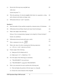 Icse Class 10 Computer Applications Sample Paper 2020 2021 Aglasem Schools