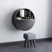 Pop wall design for the living room: 399 99 Modern Round Wall Mount Makeup Vanity Table Set With Mirror Gray Makeup Modern Bedroom Other By Homary Limited Houzz Uk