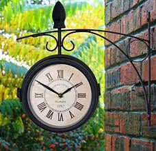 About Time Greenwich Gartenuhr Mit Thermometer Drehbar Metall 15 Cm Schwarz Amazon De Kuche Haushalt