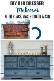 Diy Blue Dresser Makeover W Black Wax Color Wash Blue Dresser Diy Dresser Makeover Dresser Makeover