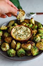 Crispy Brussel Sprouts With Dijon Aioli Dash Of Mandi Veggie Dishes Recipes Healthy Recipes