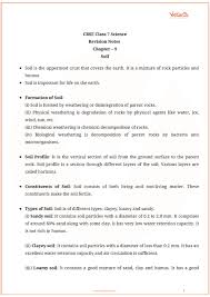 Class 7 Science Key Notes Ch09 Soil Part 1 Revision Notes Science Revision Science