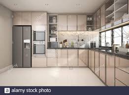 3d rendering beautiful modern kitchen