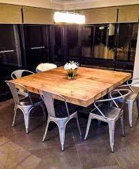 Ferskeyttr Small Cross Handmade Industrial Chic Reclaimed Railway Sleeper Square Table Cafe Bar Restaurant Custom Made To Order Square Dining Tables Square Dining Table Set Square Kitchen Tables