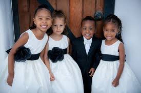 African American Black And White Wedding Party Modern Black And White California Wedding American Wedding Flower Girl Wedding Party Photos