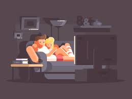 Married Couple Watching Tv Illustration Kit8 Illustration Family Illustration Night Illustration