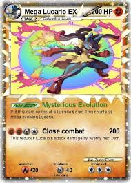 It has a x2 weakness to psychic type pokemon, no resistance type, and a two colorless energy card retreat cost. Pokemon Mega Lucario Ex 3