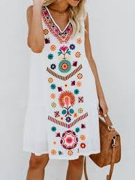 Plus Size White Rayon Floral Casual Summer Mini Dress Summer Dresses For Women Floral Dress Summer Fashion