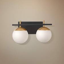 Black And Gold Light Fixture Bathroom Alluria 8 1 2 High Black And Gold 2 Light Wall Sconce 56h28 Lamps Plus Wall Sconce Lighting Wall Lights Sconces