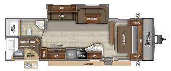 Modern farmhouse microsuede interior decor. 2020 Jay Flight Slx Travel Trailers Floorplans