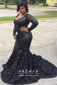 Sparkly Black Sequin 3d Rose Plus Size Prom Dress Prom Dresses Long With Sleeves Plus Size Prom Dresses Prom Dresses With Sleeves