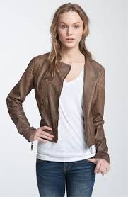 Jou Jou Weathered Faux Leather Quilted Moto Jacket Juniors Available At Nordstrom Jackets Brown Faux Leather Jacket Moto Jacket
