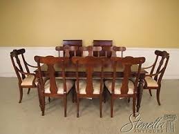 Set a generous table with our gorgeous dining room furniture, whether you're entertaining family and friends or enjoying a quiet meal at home. Ethan Allen Old Tavern Style Dining Room Trestle Table 4 Ladderback Chairs On Popscreen