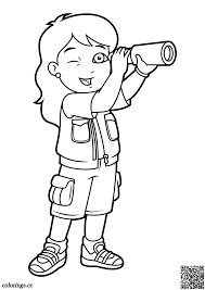 The coloring page comes with 300 dpi and works great with 8.5x11inches or a4. Alicia Looks At The Telescope Coloring Pages Go Diego Go Coloring Pages Colorings Cc