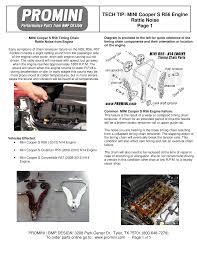 1.6 liter normally aspirated engine (engine codes n12, n16). Tech Tip Mini Cooper S R56 Engine Rattle Noise Page 1 Manualzz