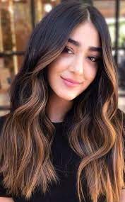 Acik Cikolata Balyaj Uygulama Tesettur Giyim Brunette Hair With Highlights Dark Chocolate Hair Color Dark Caramel Hair Color