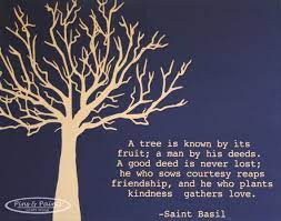 For a good tree does not bear bad (corrupt fruit), nor does a bad (corrupt) tree bear good fruit. A Tree Is Known By Its Fruit Saint Basil Quote Memorable Quotes St Basil S Wonder Precepts