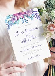 Create your own wedding invitation cards in minutes with our invitation maker. Download Printable Purple And Blue Wedding Invitation Pdf