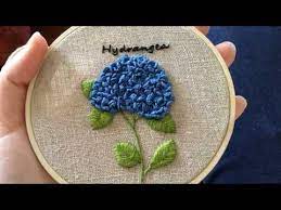 Mini Hydrangea Embroidery How To Embroider A Dimensional Hydrangea Youtube Hand Embroidery Videos Hand Embroidery Art Embroidery Tutorials
