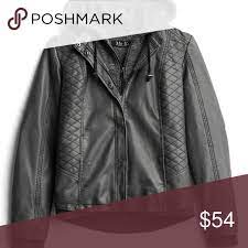 Stitch Fix Knit Hood Vegan Leather Jacket Vegan Leather Jacket Faux Leather Jacket Outfit Leather Jacket