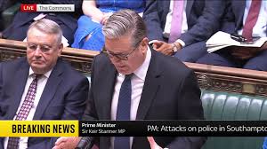 Sir Keir Starmer has accused Nigel Farage of 'exploiting tragedy to create  grievance and division' as the Reform UK leader says the UK has 'two-tier  policing'., Watch the full exchange ⬇️, ...