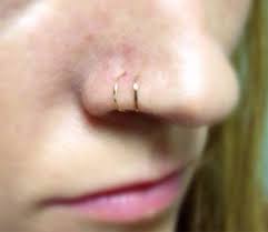 Hammered Double Hoop Nose Ring In Gold Rose Gold Or Sterling Etsy Nose Ring Nose Rings Hoop Double Nose Ring