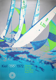 Rs:x, laser, laser radial, finn, 470, 49er, 49er fx and nacra 17, the only event with mixed crews. Original Vintage Poster 1972 Kiel Olympics Sailing A0 For Sale At Posterteam Com
