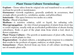 Check spelling or type a new query. Plant Tissue Culture Topics Covered In This Presentation History And Scope Preparation And Sterilization Terms Used In Tissue Culture Plant Tissue Culture Ppt Video Online Download