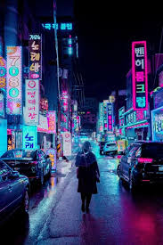 Rain Neons Seoul Cyberpunk Cyberpunk Aesthetic Neon Wallpaper Cyberpunk City