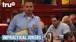 impractical jokers joe is breaking tables literally punishment trutv