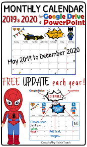 Distance Learning Editable Superhero Planner 2020 2021 Free Update Monthly Calendar Calendar Google Drive