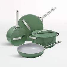 Caraway Home Sage Non Stick Ceramic 7 Pc Cookware Set Ceramic Cookware Set Cookware Set Ceramic Cookware