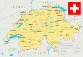 Karte von schweiz (land / staat) mit städten, orten, straßen, flüssen, seen, bergen und landmarks Karten Von Schweiz Karten Von Schweiz Zum Herunterladen Und Drucken