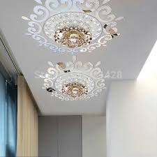 Top Ceilling Mirror Wall Sticker Top Lighting The Ceiling Chandelier Around Decorative Mirror Frame Wall Stickers Room Mirror Wall Art Wall Stickers Murals