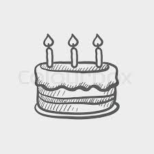 See birthday cake draw stock video clips. Birthday Cake With Candles Sketch Icon Stock Vector Colourbox