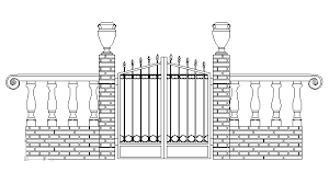 Wrought iron railing cad block. Autocad Drawing Iron Work Gate And Fence Dwg