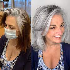 Hairstylist Shares Amazing Transformations Of Women Who Embrace Their Gray Locks Grey Hair Transformation Gray Hair Highlights Grey Hair Inspiration