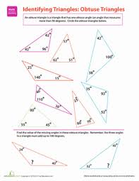 Obtuse Triangles Identifying Triangles Worksheet Education Com Triangle Worksheet Education Math Obtuse Triangle