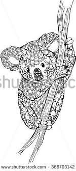 Zentangle Animal Stock Vectors Vector Clip Art Koala Illustration Koala Drawing Animal Coloring Pages
