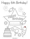 And what could be more fun than adding your own flair and colors to a page to create the perfect masterpiece you know. Happy 6th Birthday Coloring Page Twisty Noodle