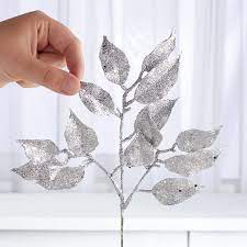 Check spelling or type a new query. Artificial Silver Glitter Leaf Spray Anniversary 25th And 50th Party Special Occasions Factory Direct Craft