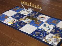 Hanukkah Table Runner Quilted Reversible Menorah Mat Hanukkah Hanukkah Crafts Chanukah Decor Hannukah Crafts