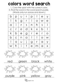 Colors Word Search Puzzle English Unite Word Puzzles For Kids English Worksheets For Kids Kids Word Search